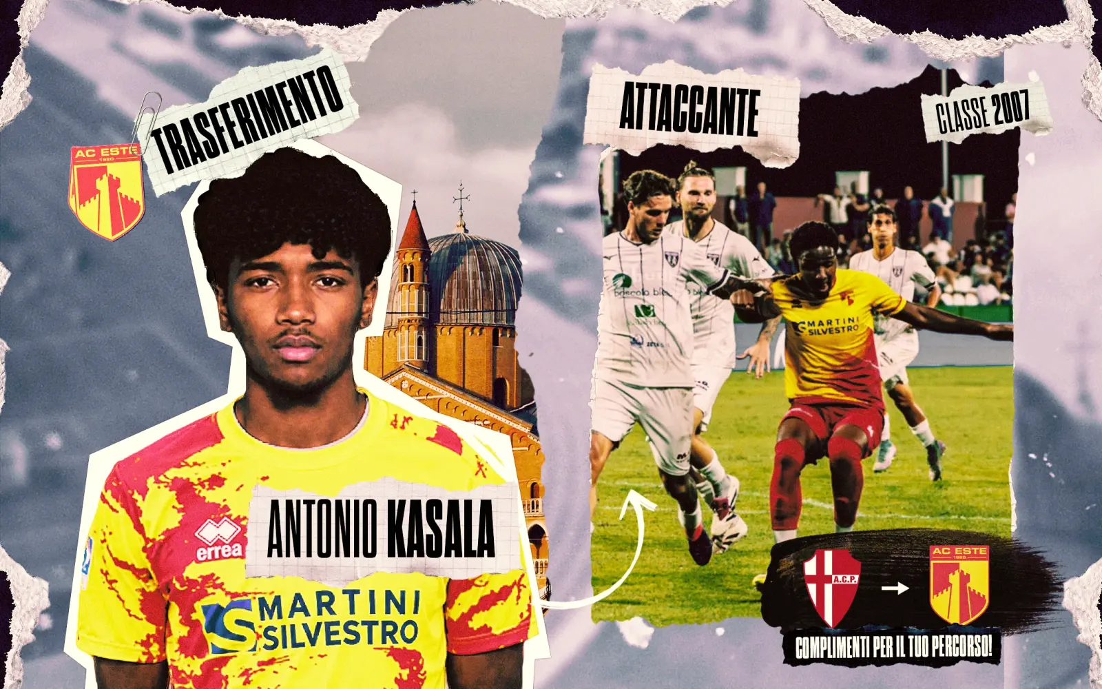 Antonio Kasala transfer announcement carousel for Campi-One